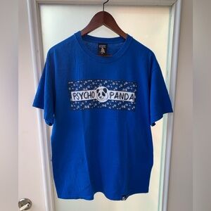 Psycho Panda T Shirt Made USA Size Large Blue